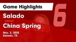 Salado   vs China Spring  Game Highlights - Nov. 3, 2020