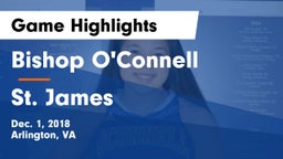 Bishop O'Connell  vs St. James  Game Highlights - Dec. 1, 2018