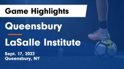 Queensbury  vs LaSalle Institute  Game Highlights - Sept. 17, 2022