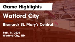 Watford City  vs Bismarck St. Mary's Central  Game Highlights - Feb. 11, 2020