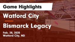 Watford City  vs Bismarck Legacy  Game Highlights - Feb. 28, 2020