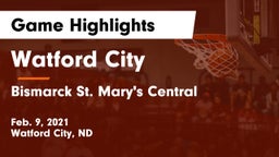 Watford City  vs Bismarck St. Mary's Central  Game Highlights - Feb. 9, 2021