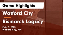 Watford City  vs Bismarck Legacy  Game Highlights - Feb. 3, 2023