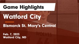 Watford City  vs Bismarck St. Mary's Central  Game Highlights - Feb. 7, 2023