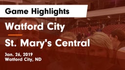 Watford City  vs St. Mary's Central  Game Highlights - Jan. 26, 2019