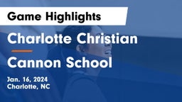 Charlotte Christian  vs Cannon School Game Highlights - Jan. 16, 2024