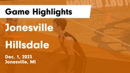 Jonesville  vs Hillsdale  Game Highlights - Dec. 1, 2023