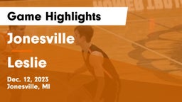 Jonesville  vs Leslie  Game Highlights - Dec. 12, 2023