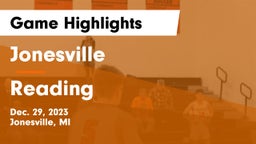 Jonesville  vs Reading  Game Highlights - Dec. 29, 2023