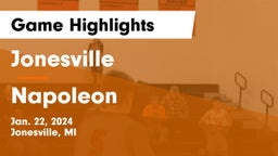 Jonesville  vs Napoleon  Game Highlights - Jan. 22, 2024