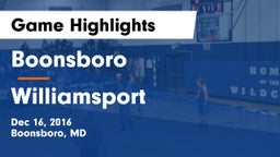 Boonsboro  vs Williamsport  Game Highlights - Dec 16, 2016