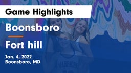 Boonsboro  vs Fort hill Game Highlights - Jan. 4, 2022