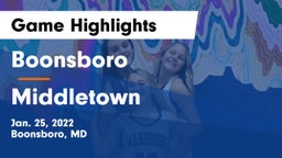 Boonsboro  vs Middletown  Game Highlights - Jan. 25, 2022