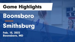 Boonsboro  vs Smithsburg  Game Highlights - Feb. 15, 2022