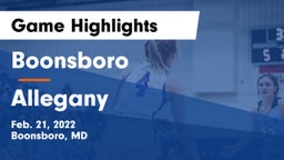 Boonsboro  vs Allegany  Game Highlights - Feb. 21, 2022