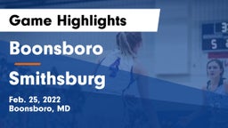 Boonsboro  vs Smithsburg  Game Highlights - Feb. 25, 2022