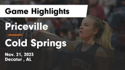 Priceville  vs Cold Springs  Game Highlights - Nov. 21, 2023