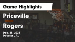 Priceville  vs Rogers  Game Highlights - Dec. 28, 2023