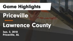 Priceville  vs Lawrence County  Game Highlights - Jan. 2, 2018