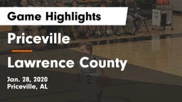 Priceville  vs Lawrence County  Game Highlights - Jan. 28, 2020