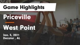 Priceville  vs West Point  Game Highlights - Jan. 5, 2021