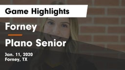 Forney  vs Plano Senior  Game Highlights - Jan. 11, 2020