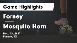 Forney  vs Mesquite Horn  Game Highlights - Dec. 29, 2023