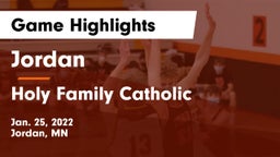 Jordan  vs Holy Family Catholic  Game Highlights - Jan. 25, 2022