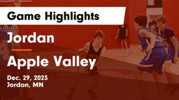 Jordan  vs Apple Valley  Game Highlights - Dec. 29, 2023