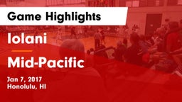 Iolani  vs Mid-Pacific Game Highlights - Jan 7, 2017