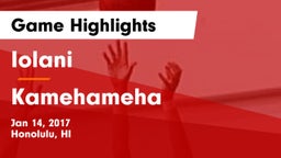 Iolani  vs Kamehameha  Game Highlights - Jan 14, 2017