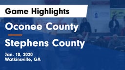 Oconee County  vs Stephens County  Game Highlights - Jan. 10, 2020