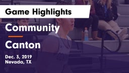 Community  vs Canton  Game Highlights - Dec. 3, 2019