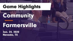 Community  vs Farmersville  Game Highlights - Jan. 24, 2020