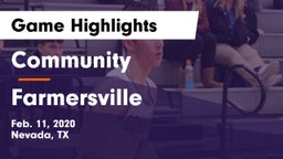 Community  vs Farmersville  Game Highlights - Feb. 11, 2020
