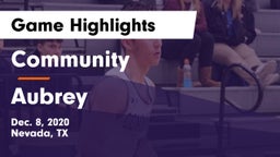 Community  vs Aubrey  Game Highlights - Dec. 8, 2020