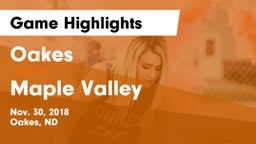 Oakes  vs Maple Valley  Game Highlights - Nov. 30, 2018