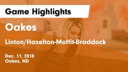 Oakes  vs Linton/Hazelton-Moffit-Braddock  Game Highlights - Dec. 11, 2018