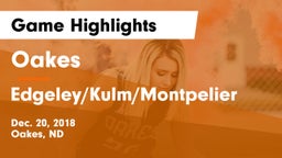 Oakes  vs Edgeley/Kulm/Montpelier Game Highlights - Dec. 20, 2018