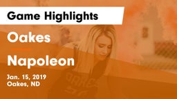 Oakes  vs Napoleon  Game Highlights - Jan. 15, 2019