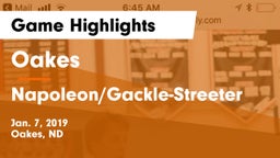 Oakes  vs Napoleon/Gackle-Streeter Game Highlights - Jan. 7, 2019