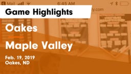 Oakes  vs Maple Valley  Game Highlights - Feb. 19, 2019