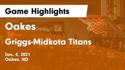 Oakes  vs Griggs-Midkota Titans Game Highlights - Jan. 4, 2021