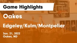 Oakes  vs Edgeley/Kulm/Montpelier Game Highlights - Jan. 21, 2022