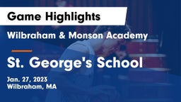 Wilbraham & Monson Academy  vs St. George's School Game Highlights - Jan. 27, 2023