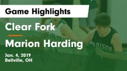 Clear Fork  vs Marion Harding  Game Highlights - Jan. 4, 2019