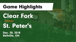 Clear Fork  vs St. Peter's  Game Highlights - Dec. 20, 2018