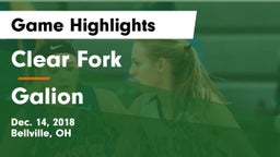 Clear Fork  vs Galion  Game Highlights - Dec. 14, 2018