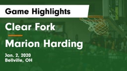 Clear Fork  vs Marion Harding  Game Highlights - Jan. 2, 2020