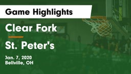 Clear Fork  vs St. Peter's  Game Highlights - Jan. 7, 2020